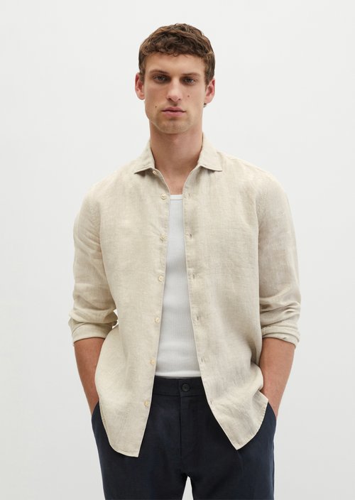 Shark collar shirt shaped — Medium Beige