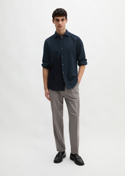 Dobby shirt shaped — Dark Navy