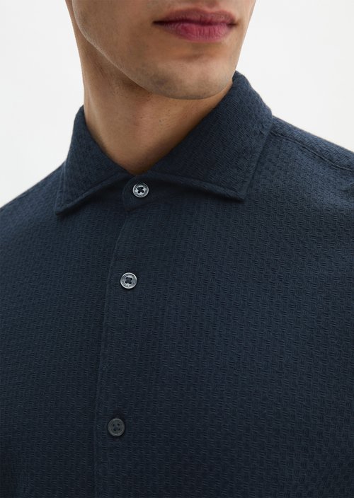 Dobby shirt shaped — Dark Navy