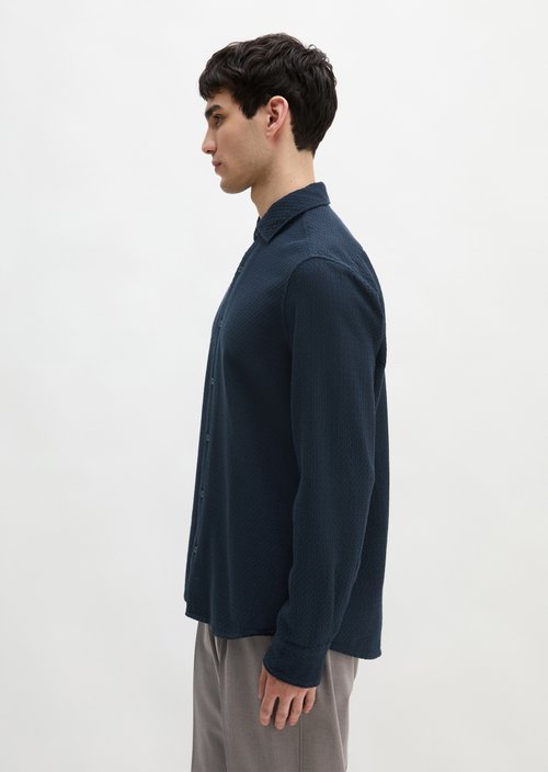 Dobby shirt shaped — Dark Navy