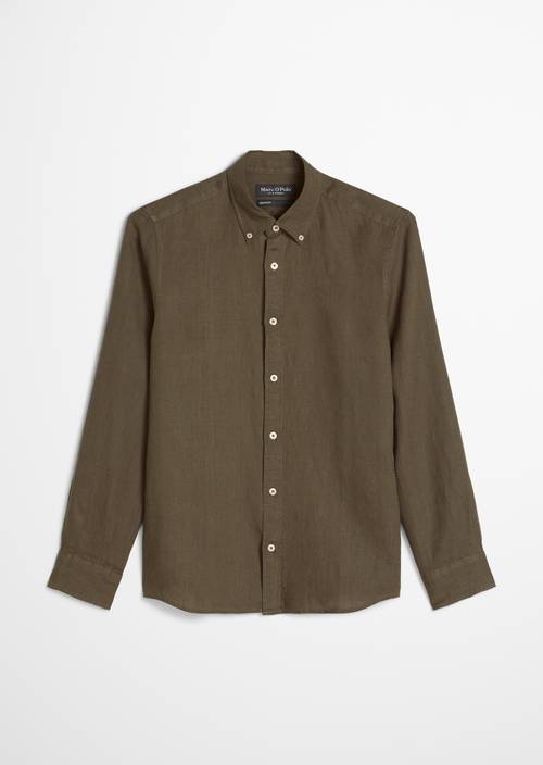 Button-down overhemd in de vorm van Dark Nickle in vrijstaande weergave zonder model