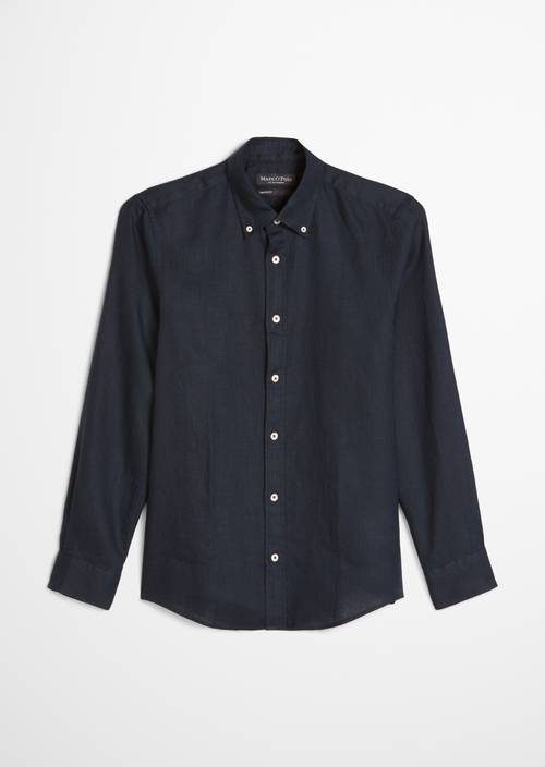 Button-down overhemd in de vorm van Dark Navy in vrijstaande weergave zonder model