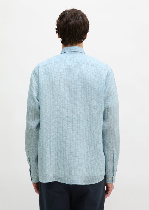 Linen shirt regular — Bright Blue (alternate view)