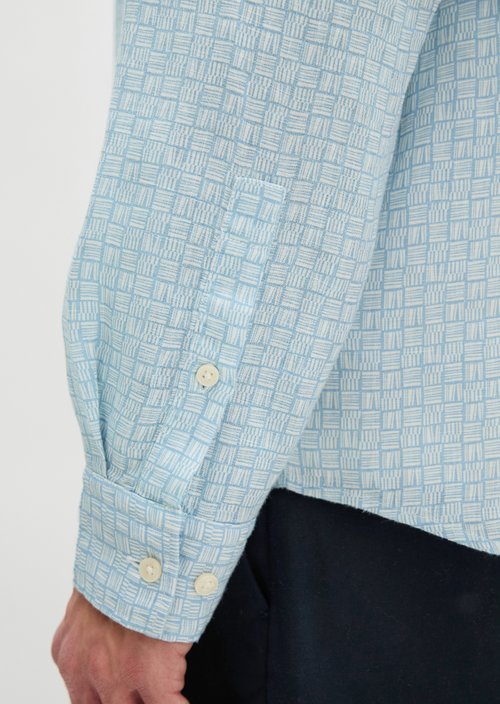 Linen shirt regular — Bright Blue