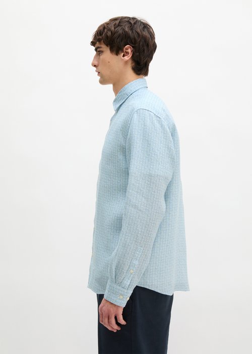 Linen shirt regular — Bright Blue