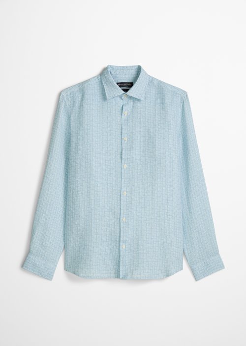 Linen shirt regular — Bright Blue