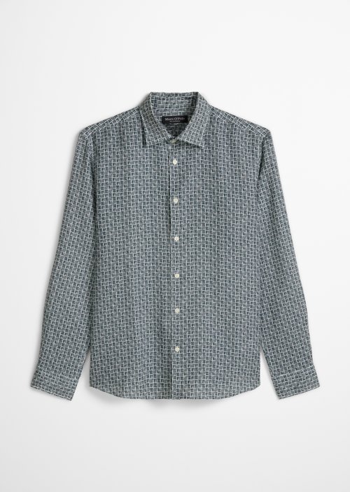 Linen shirt regular — Bright Blue