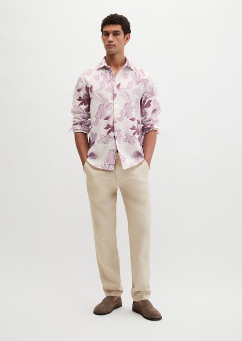 Linen shirt regular — Light Red