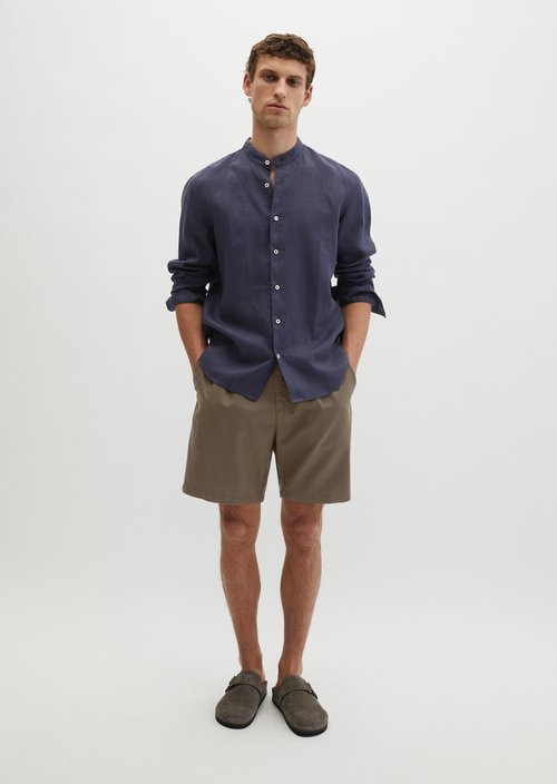 Regular stand-up collar shirt — Faded Blue