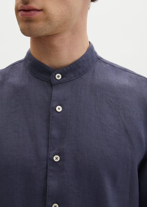 Regular stand-up collar shirt — Faded Blue