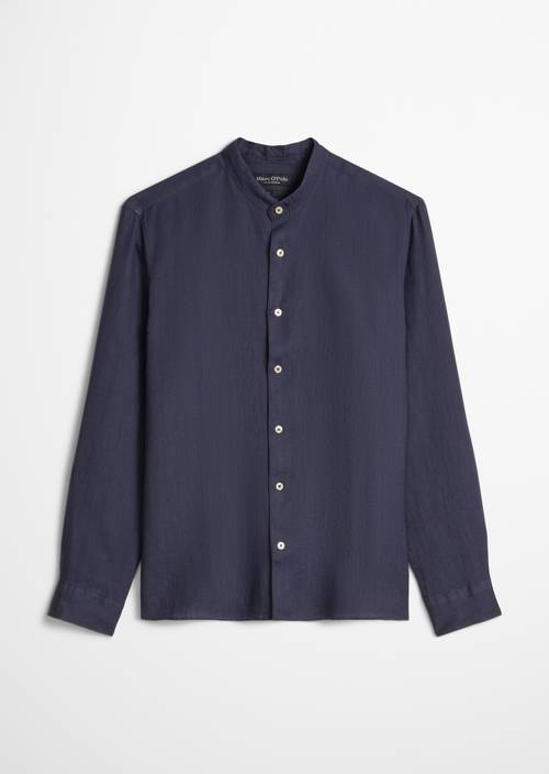 Regular overhemd met opstaande kraag Faded Blue in vrijstaande weergave zonder model