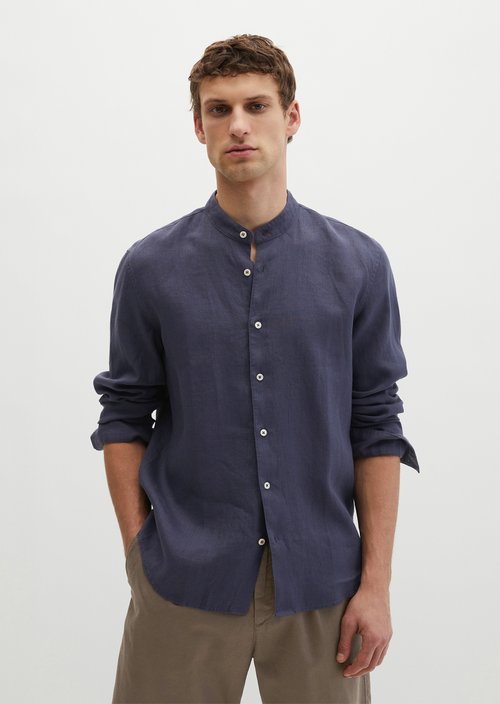 Regular stand-up collar shirt — Faded Blue