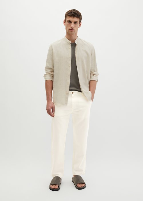 Regular stand-up collar shirt — Light Oat