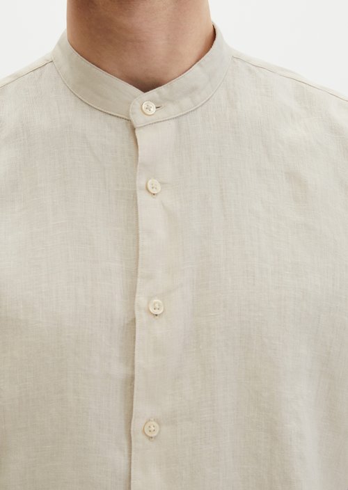 Regular stand-up collar shirt — Light Oat