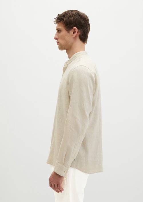 Regular stand-up collar shirt — Light Oat