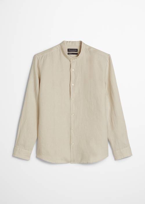 Regular overhemd met opstaande kraag Light Oat in vrijstaande weergave zonder model