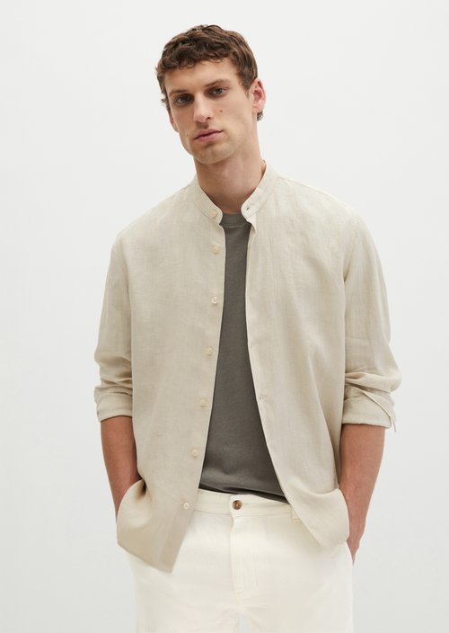 Regular stand-up collar shirt — Light Oat