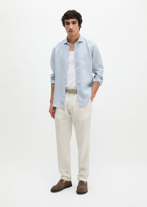 Shark collar shirt shaped — Light Blue