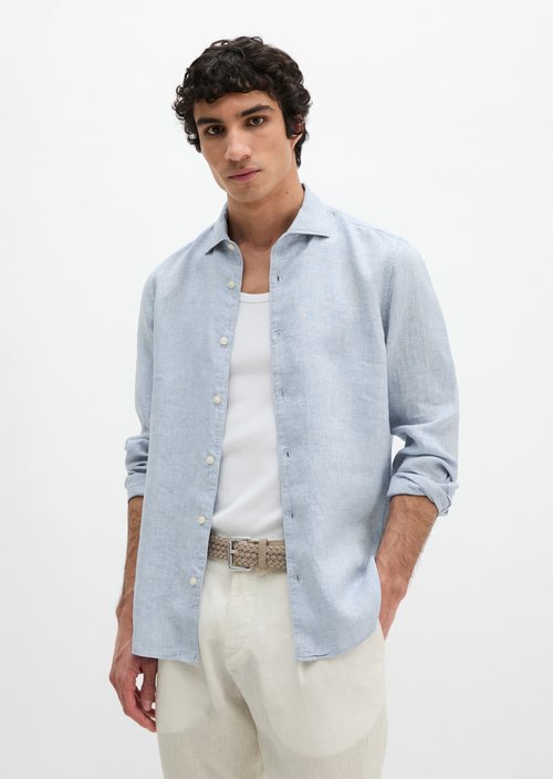 Shark collar shirt shaped — Light Blue