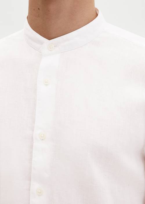Stehkragen-Hemd regular White in Detailansicht