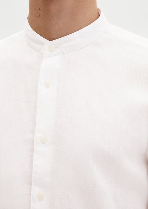 Regular stand-up collar shirt — White