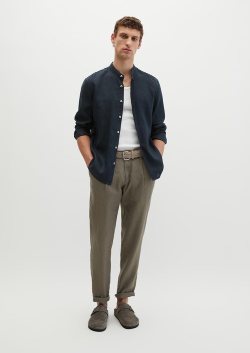 Regular stand-up collar shirt — Dark Navy