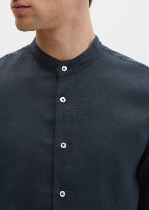 Regular stand-up collar shirt — Dark Navy