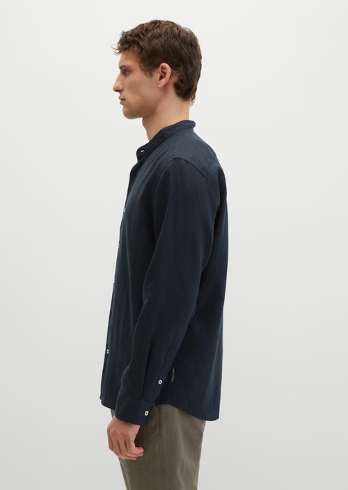 Regular stand-up collar shirt — Dark Navy