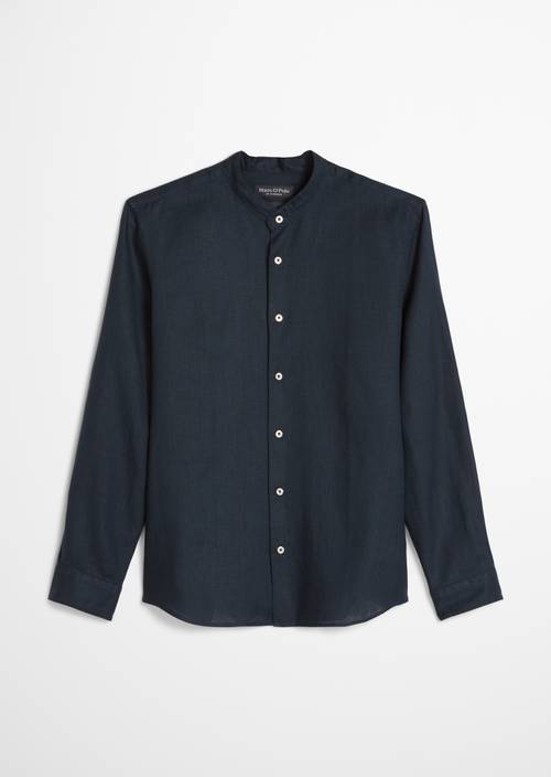Stehkragen-Hemd regular Dark Navy in freigestellter Ansicht ohne Model