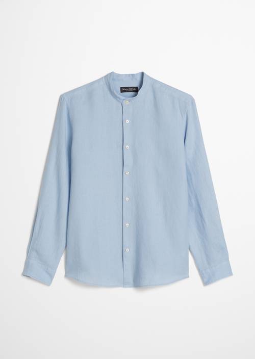Stehkragen-Hemd regular Dusted Blue in freigestellter Ansicht ohne Model