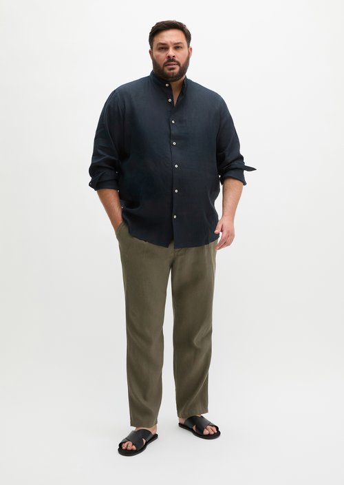 Regular stand-up collar shirt — Dark Navy
