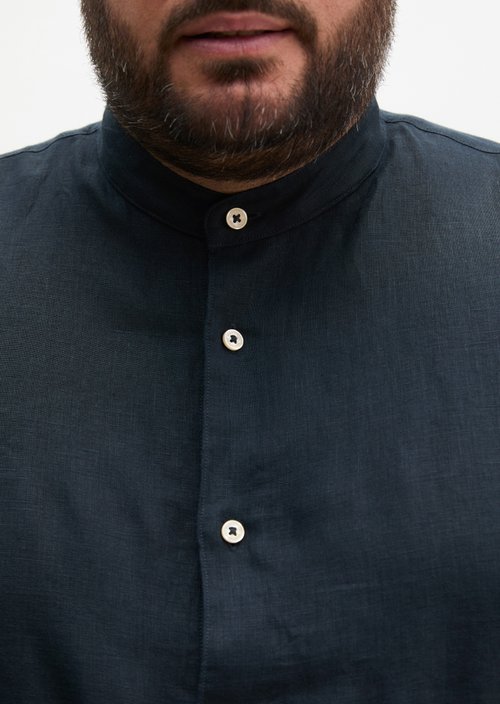 Regular stand-up collar shirt — Dark Navy