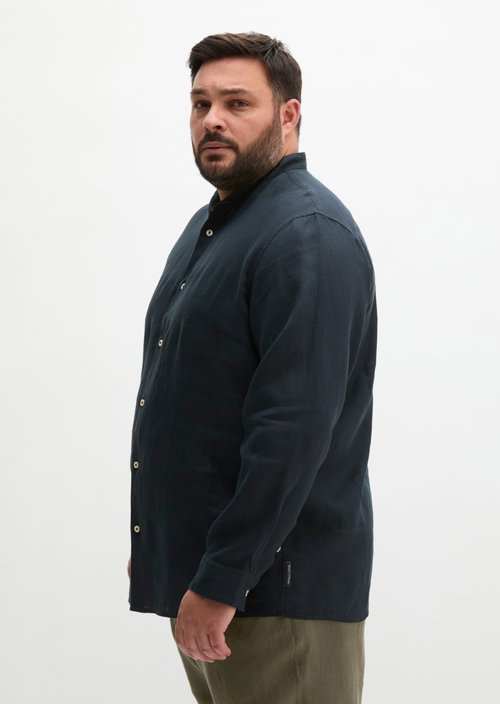 Regular stand-up collar shirt — Dark Navy