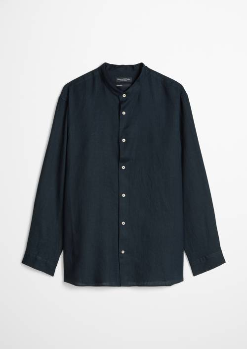 Chemise à col droit regular Dark Navy en vue isolée sans mannequin