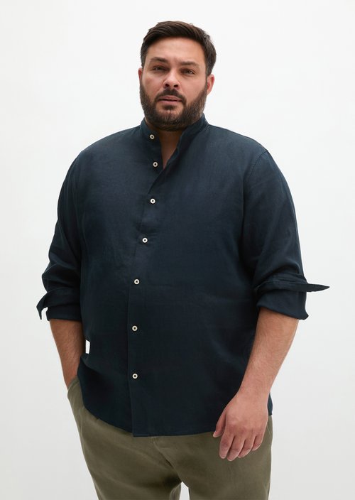Regular stand-up collar shirt — Dark Navy