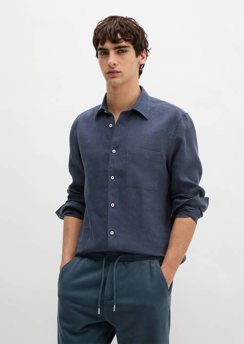 Kent collar shirt regular Faded Blue in front view