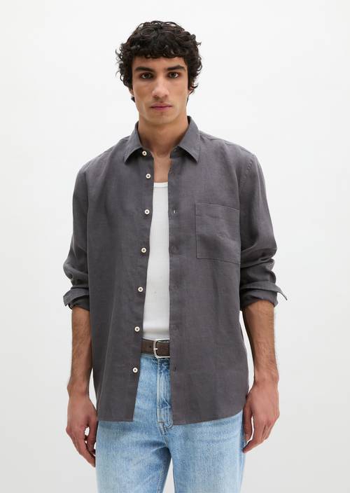 Kent collar shirt regular Grey Morn in front view