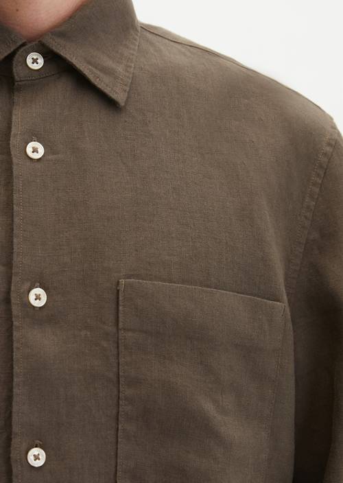 Kent collar shirt regular Dark Nickle in detail view