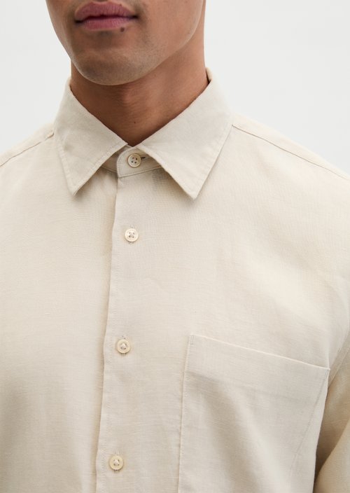 Kent collar shirt regular — Light Oat