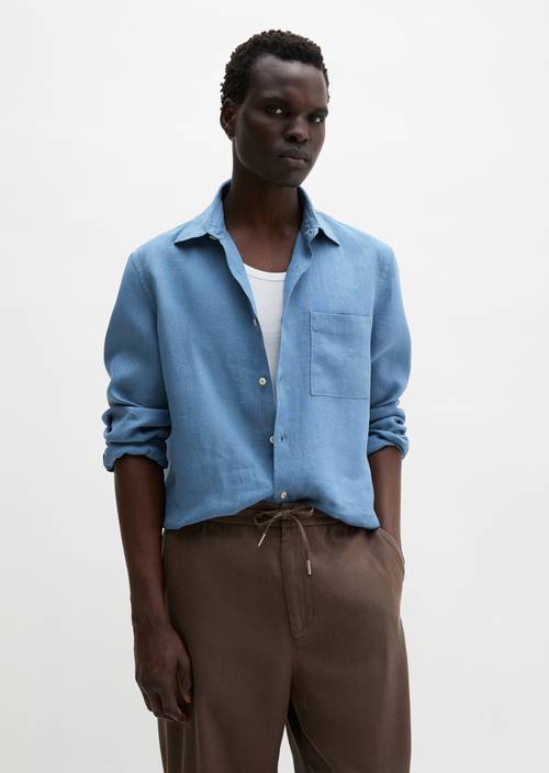 Kent collar shirt regular Provincial Blue in front view