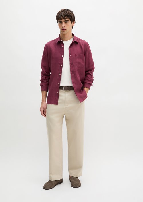 Kent collar shirt regular — Acai Red