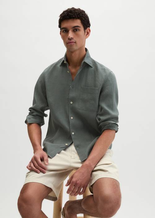 Camisa cuello Kent regular Skipping Stone en vista frontal