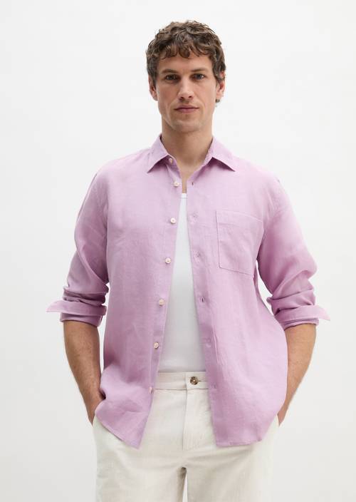 Camisa cuello Kent regular Scattered Orchid en vista frontal