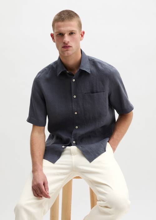 Chemise à manches courtes regular Faded Blue en vue de face