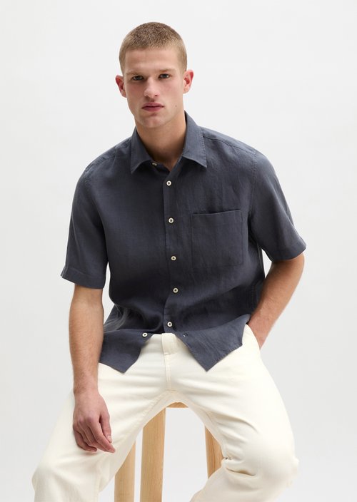Regular short-sleeved shirt — Faded Blue