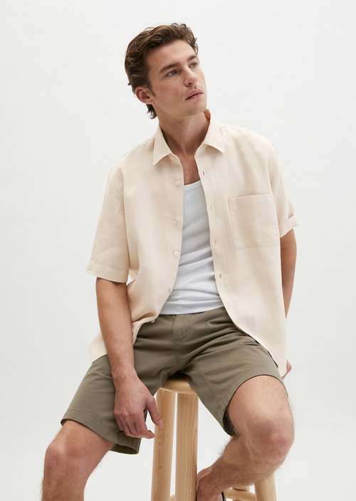 Regular short-sleeved shirt — Light Oat