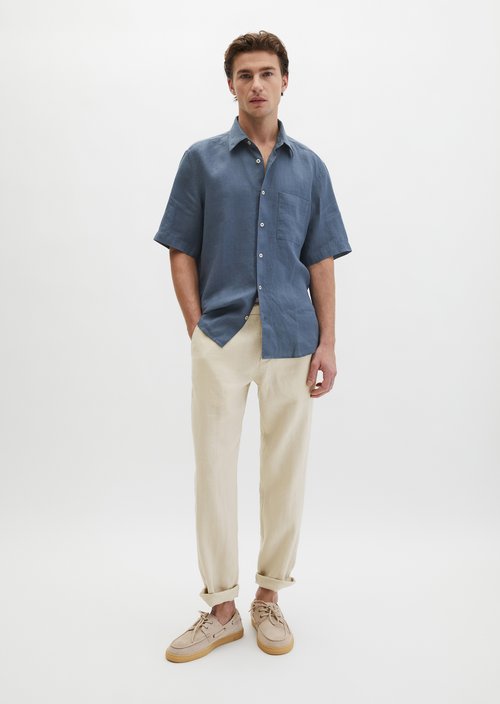 Regular short-sleeved shirt — Stormy Blue