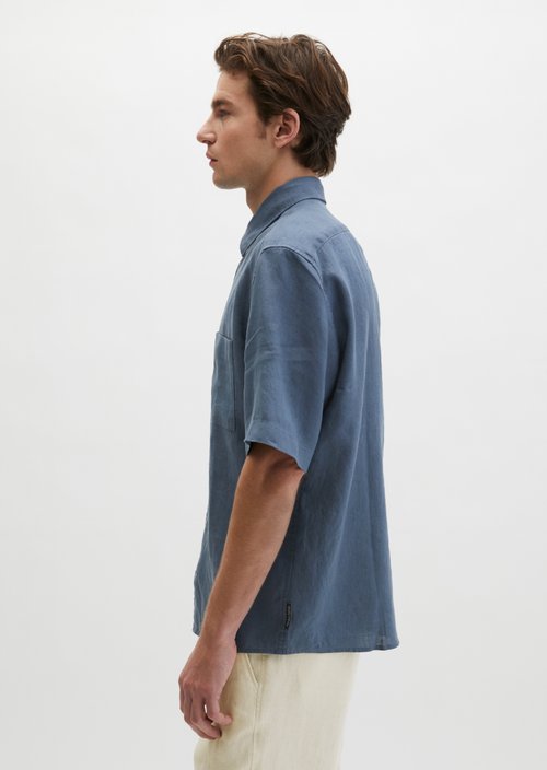 Regular short-sleeved shirt — Stormy Blue