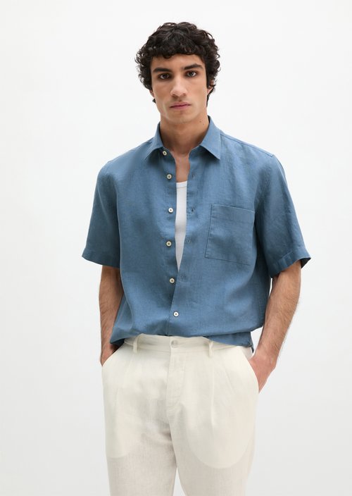 Regular short-sleeved shirt — Provincial Blue