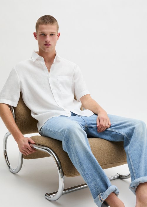 Regular short-sleeved shirt — White
